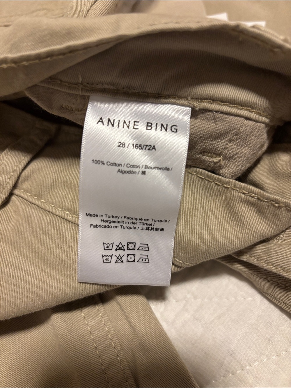 NWT Anine Bing Briley high rise Wide-Leg pants in Tan 28 - Picture 9 of 14